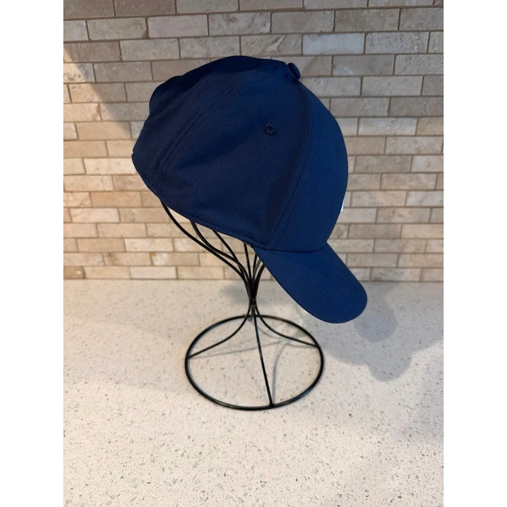 Nike Navy Blue Swoosh Baseball Hat Flex Fit Cap Size M/L Athletic Adult